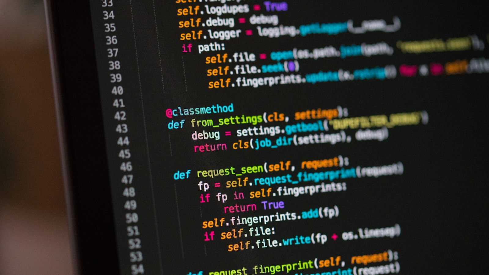 Source code on a developer's screen
